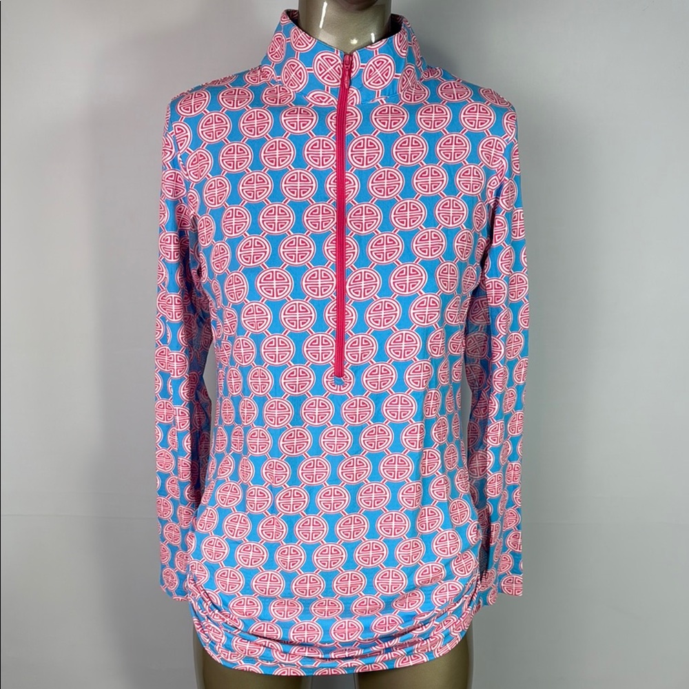 IBKUL Preppy Women's Sweater - Pink and Blue Pattern